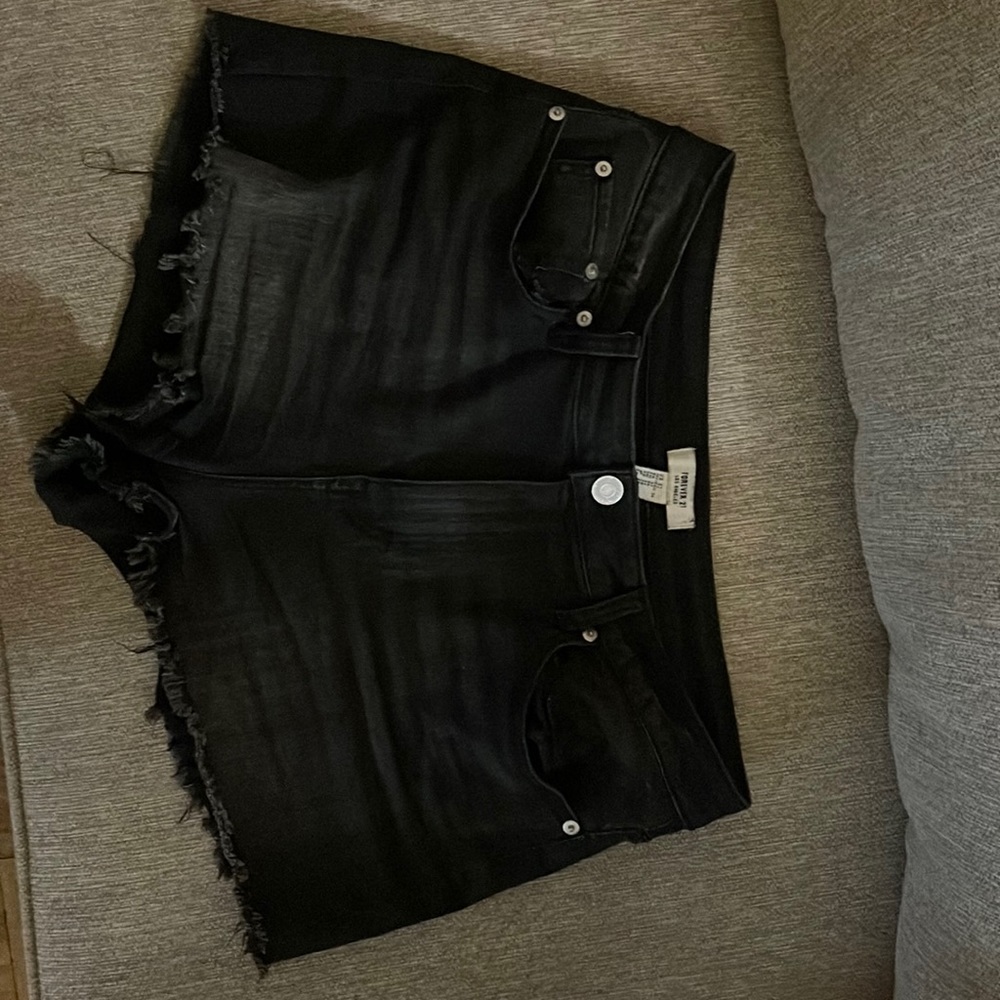 Black cutoff shorts